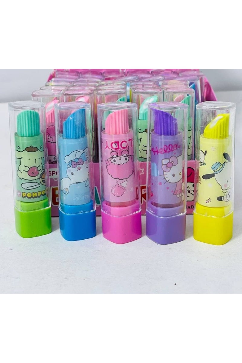 ممحاة مطاطية غير سامة ليبيستيك استيكة روج الاستاند 10 قطعة