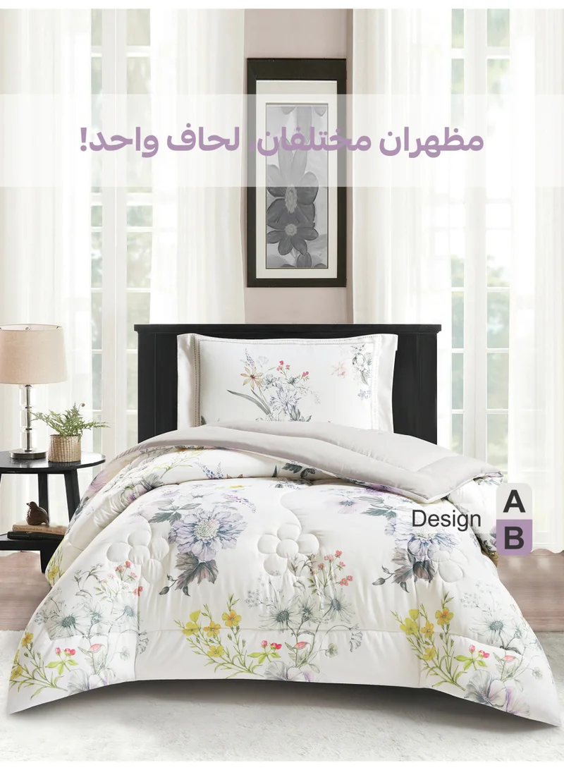 دوناتيلا طقم مفرش سرير 2 قطعة مقاس مفرد ونص يناسب سرير 120×200 , تصميم مشجر انيق , مايكروفايبر فائق النعومة , يناسب جميع الفصول