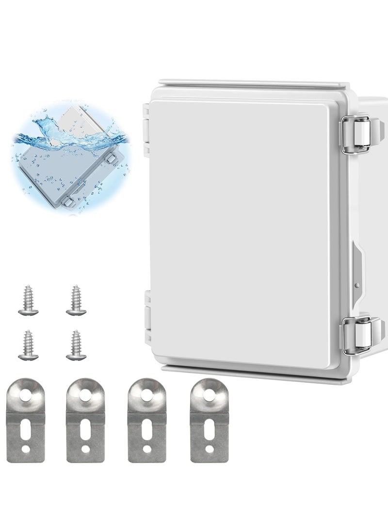Waterproof Outdoor Project ABS Plastic Junction Box IP67 Weatherproof Dustproof Enclosure with Hinged Cover, Mounting Plate,Wall Brackets for Power (16X21X10cm) - Image 1