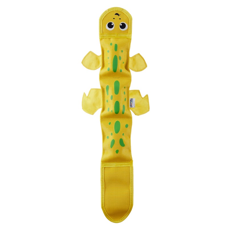 Outward Hound Fire Biterz Yellow Lizard Plush Firehose Material Interactive Dog Toy, Large - Image 1
