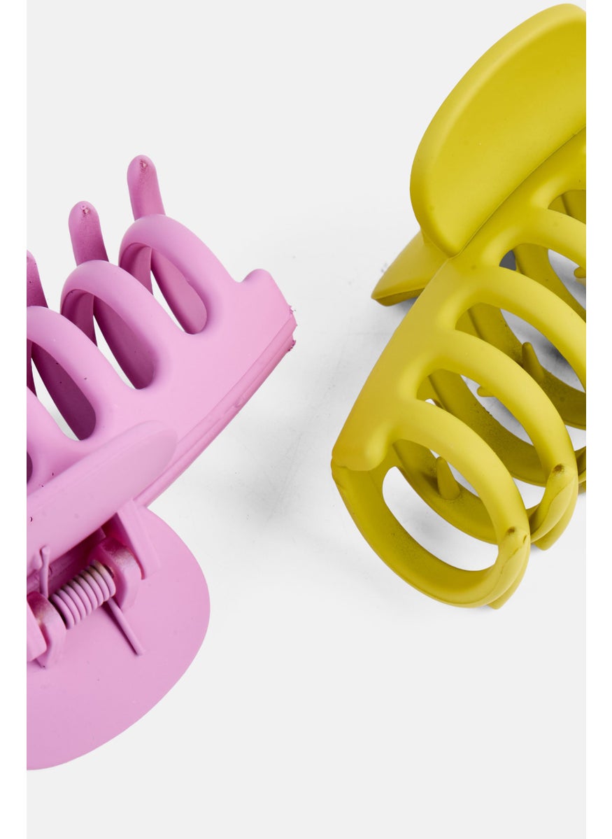 Orly Fashion Accessories Kids Girl 2 Piece Claw Clips, Pink/Lime  - Image 4
