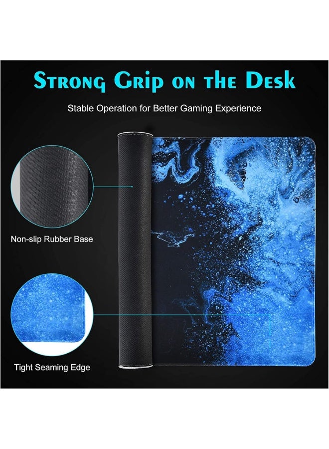 Gaming Mouse Pad, Large XL, Computer Gamer, Extended For Keyboard and Mouse for Desk, Non Slip Mouse Mat (Blue in Red) size 30 * 70cm - Image 2