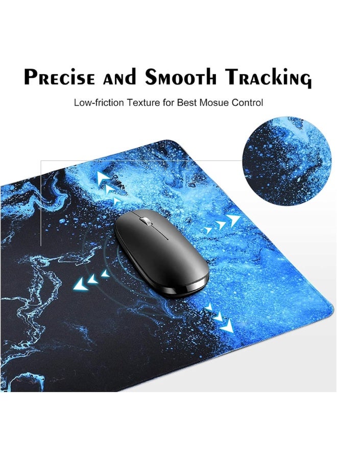Gaming Mouse Pad, Large XL, Computer Gamer, Extended For Keyboard and Mouse for Desk, Non Slip Mouse Mat (Blue in Red) size 30 * 70cm - Image 3