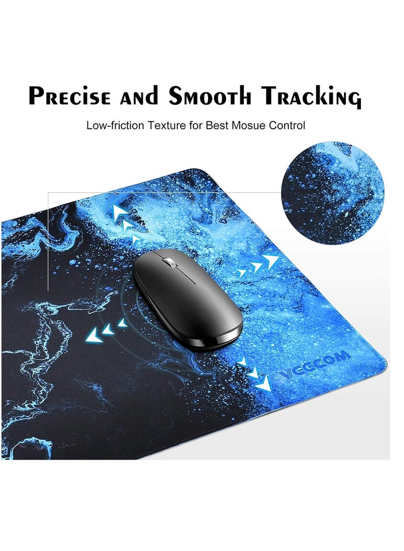 Gaming Mouse Pad, Large XL, Computer Gamer, Extended For Keyboard and Mouse for Desk, Non Slip Mouse Mat (Blue in Red) size 30 * 70cm - Image 2