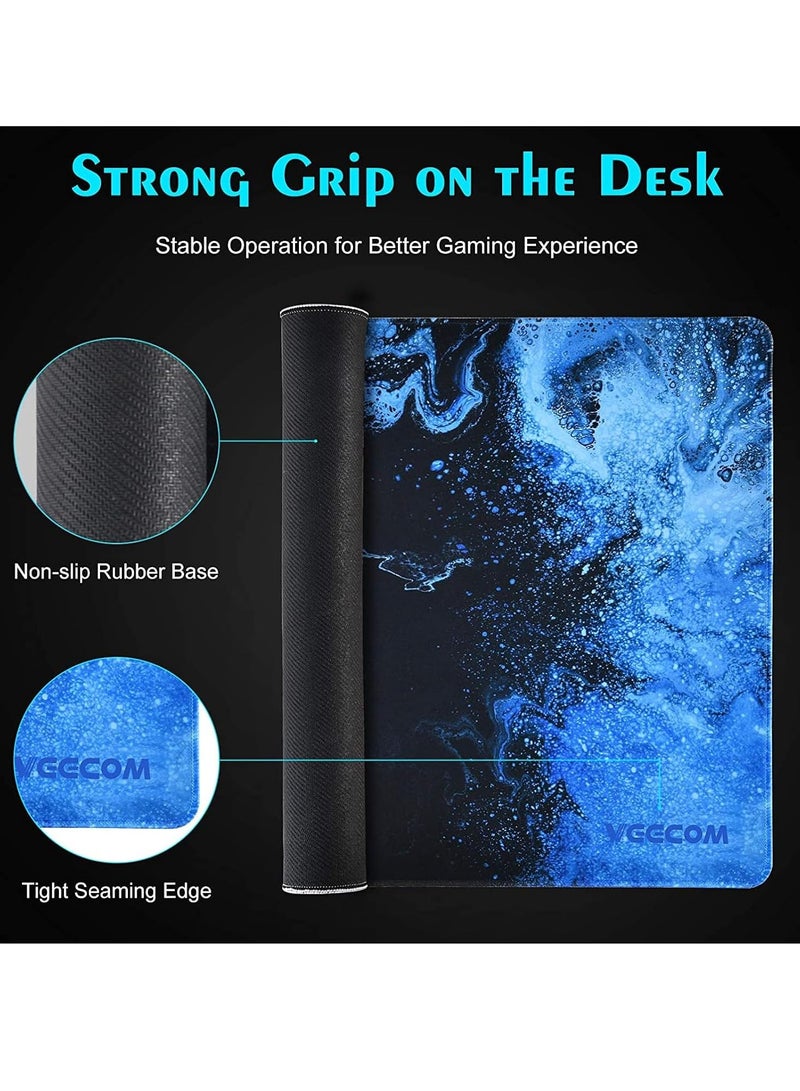 Gaming Mouse Pad, Large XL, Computer Gamer, Extended For Keyboard and Mouse for Desk, Non Slip Mouse Mat (Blue in Red) size 30 * 70cm - Image 4