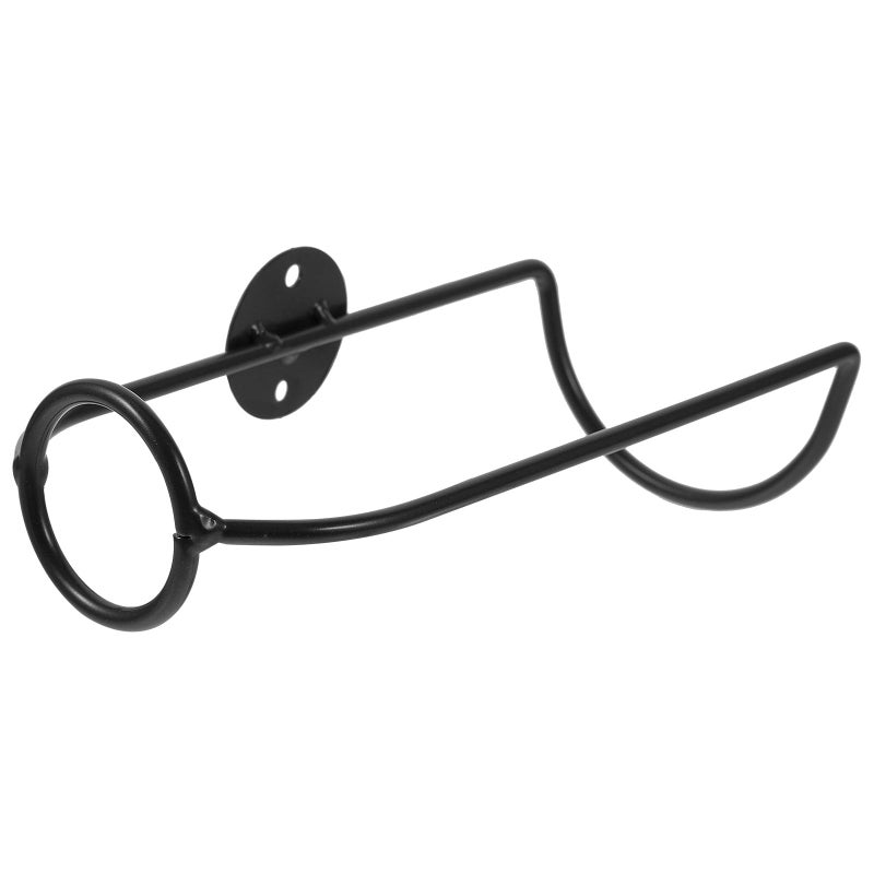 Black Iron Wall Mounted Single Bottle Wine Rack Holder For Kitchen Dining Room - Image 2