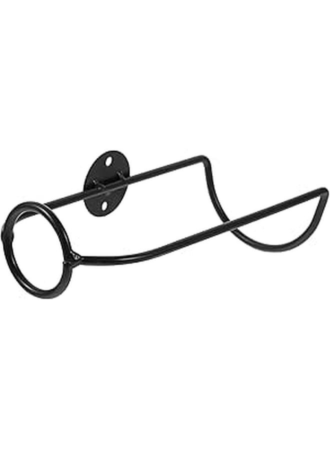 Black Iron Wall Mounted Single Bottle Wine Rack Holder For Kitchen Dining Room - Image 1