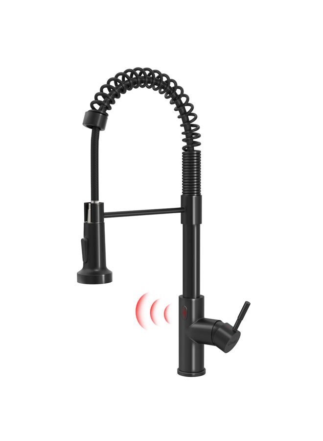 GIMILI Black Kitchen Faucet with Pull Down Sprayer Lead-Free Single Handle Spring Kitchen Sink Faucet - Image 1