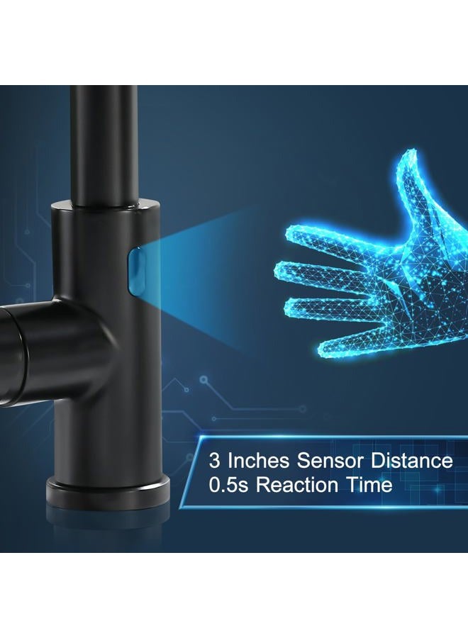 GIMILI Black Kitchen Faucet with Pull Down Sprayer Lead-Free Single Handle Spring Kitchen Sink Faucet - Image 4