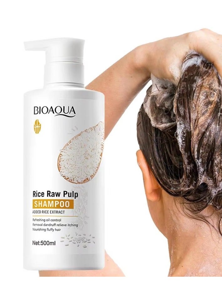 BIOAQUA شامبو بيوأكوا من لب الأرز الخام 500 مل - Image 1