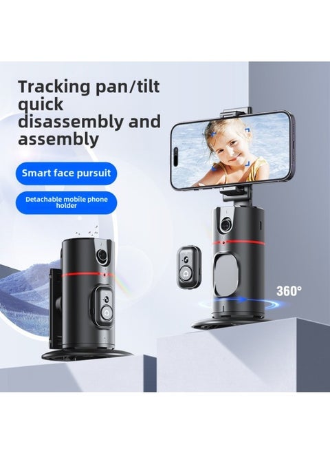 Mobile Phone Panoramic Tracking PTZ P02 Desktop TikTok Live Support 360 ° AI Intelligent Face Tracking Artifact-Color:P02 PTZ-Black