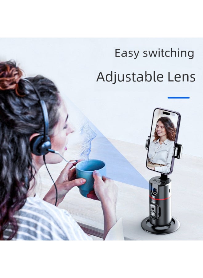 Mobile Phone Panoramic Tracking PTZ P02 Desktop TikTok Live Support 360 ° AI Intelligent Face Tracking Artifact-Color:P02 PTZ-Black