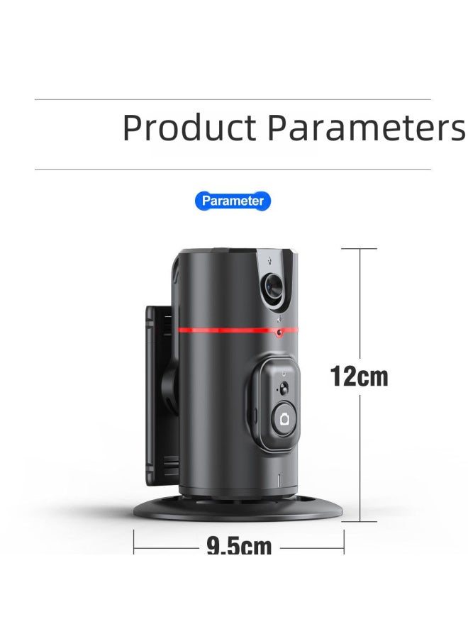 Mobile Phone Panoramic Tracking PTZ P02 Desktop TikTok Live Support 360 ° AI Intelligent Face Tracking Artifact-Color:P02 PTZ-Black