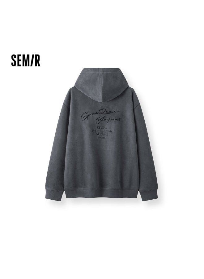 Semir Men's Hooded Sweatshirt Suede-like Velvet Autumn Printed Embroidered Top 101525116101 - Image 1
