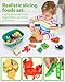 Coogam Pretend Play Food Kitchen Accessories for Kids Fake Fruits Meats Vegetables Cutting Food with Shopping Storage Basket for Preschool Activities Daycare Educational Toy for 3 4 5 Years old Kids - Image 4