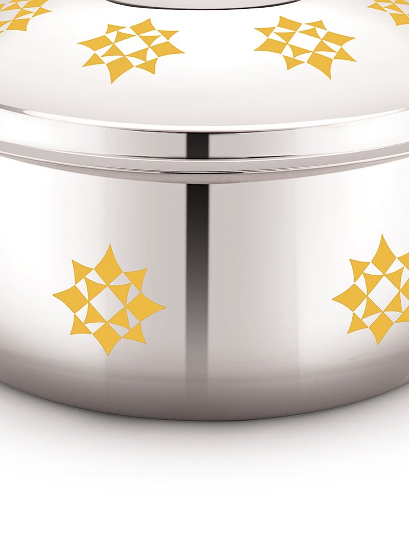 Stride 1000ML Premium Stainless Steel Insulated Hotpot Food Warmer with Yellow Geometric Pattern Double Wall Thermal Serving Casserole Dish for Home Picnics and Catering - Image 5