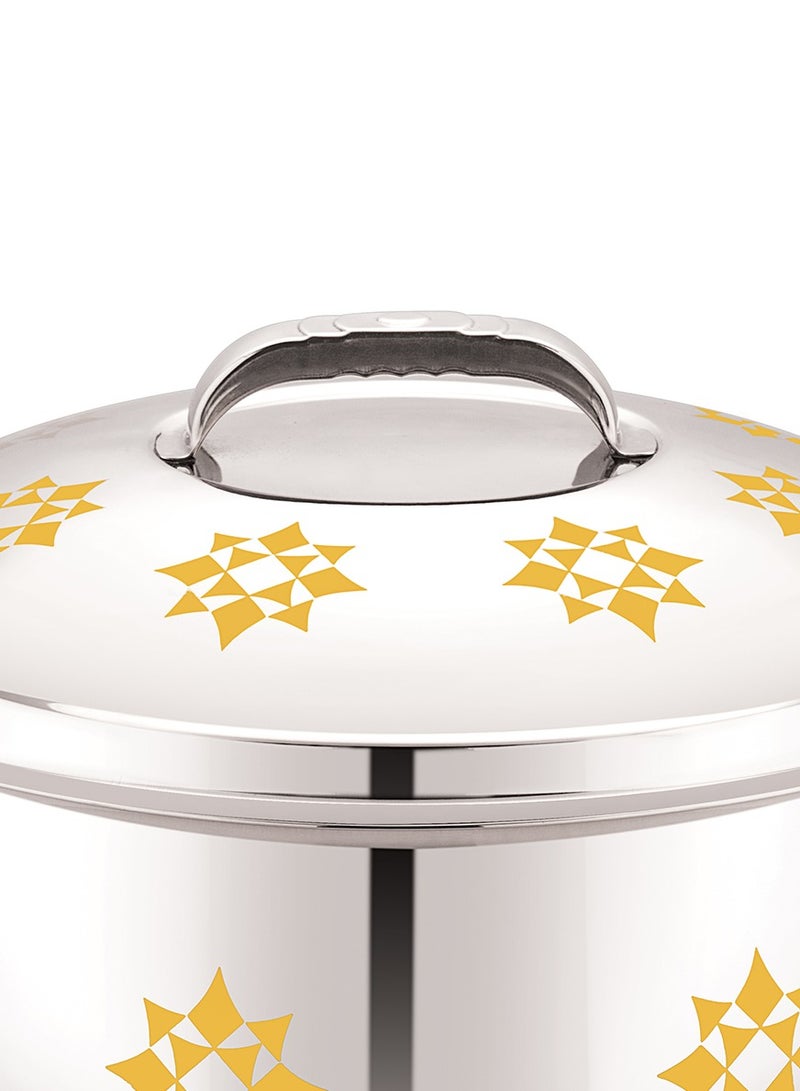 Stride 1000ML Premium Stainless Steel Insulated Hotpot Food Warmer with Yellow Geometric Pattern Double Wall Thermal Serving Casserole Dish for Home Picnics and Catering - Image 2
