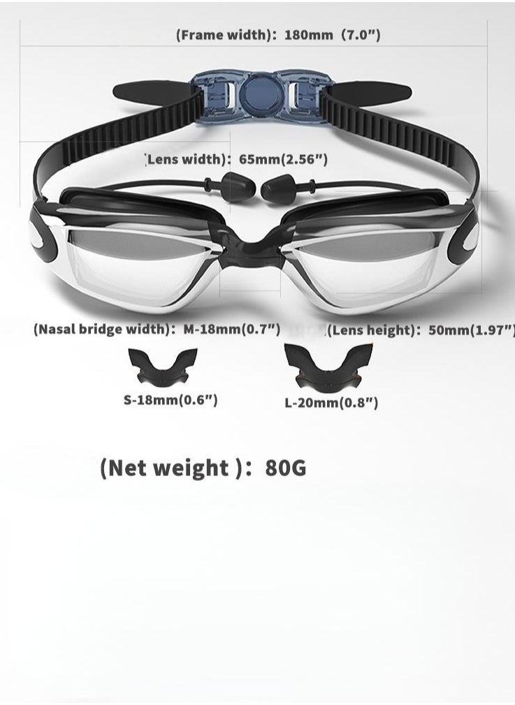 EFUMKE Premium Swimming Goggles with Silicone Cap, Nose Plug and Ear Plugs for Men, Women and Teens, Clear Field of View, 180° Panoramic, Polarized, Anti-Fog, Anti-UV, Anti-Leakage Glasses (Pink)  - Image 2