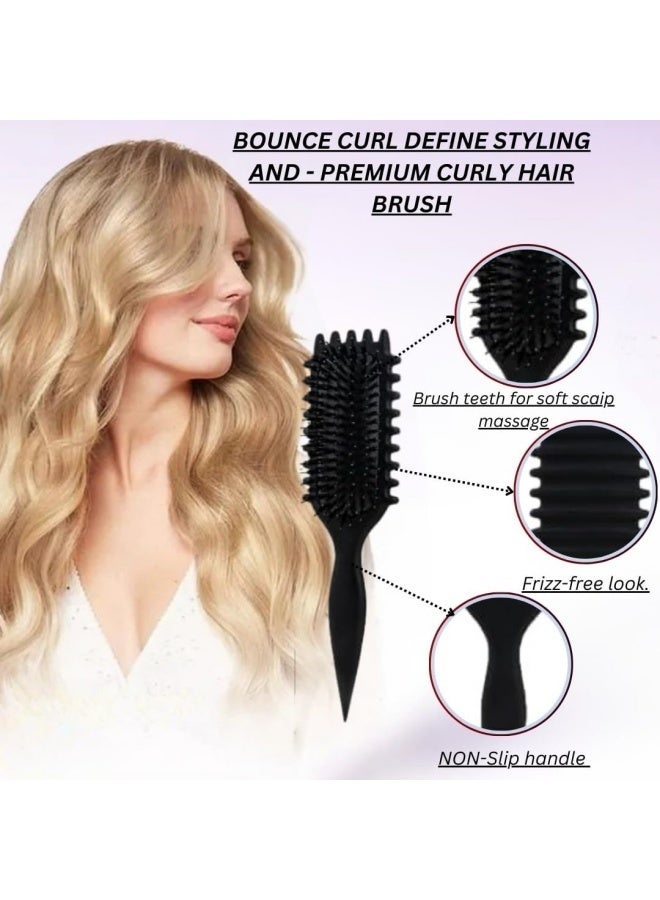 ALKAYAN Curl Define Styling Brush,Curly Hair Brush, Wet Dry Detangler Hair Brush, The Essential Tool For Shaping And Styling Your Curls, Achieve Perfectly Defined Curl (Black) - Image 3
