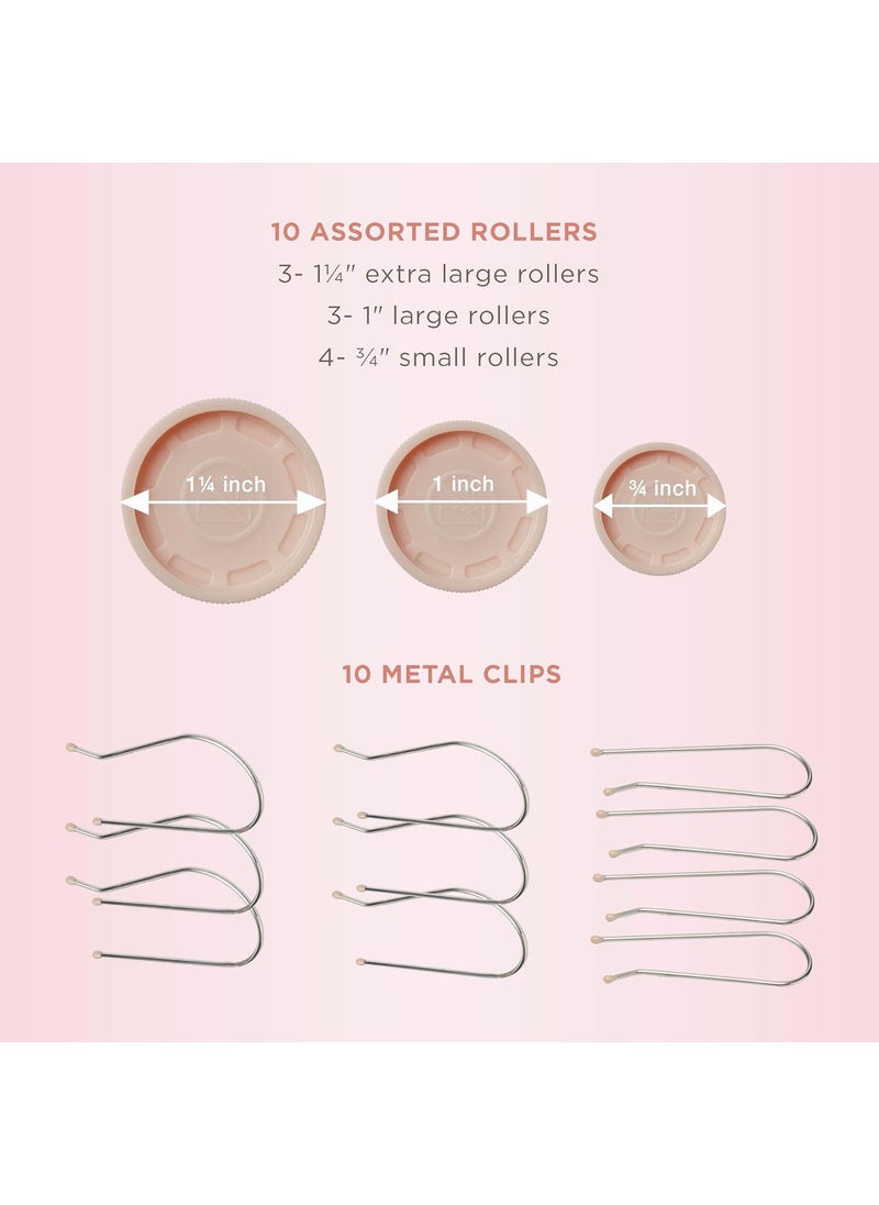 CONAIR Conair Instant Heat Compact Hot Rollers for Long Medium and All Hair  Hair Curler  Hair Roller Clips Included  1 14inch 1inch and 34inch Rollers  - Image 4