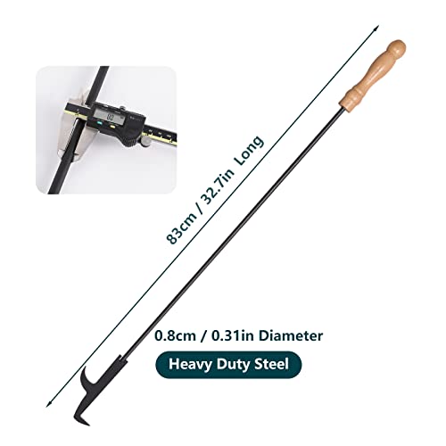AGM Fire Pit Poker, 32" Fire Poker Stick with Wooden Handle&Barb for Campfire, Fireplace, Bonfires, Heavy Duty Wrought Iron Fire Pit Tools Accessories for Outdoor & Indoor - Image 5