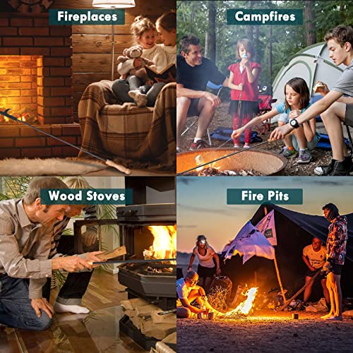 AGM Fire Pit Poker, 32" Fire Poker Stick with Wooden Handle&Barb for Campfire, Fireplace, Bonfires, Heavy Duty Wrought Iron Fire Pit Tools Accessories for Outdoor & Indoor - Image 3