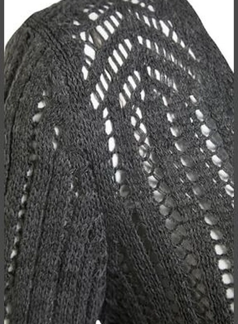 trendyol Anthracite Openwork/Perforated Knitwear Sweater TWOSS20KZ0030