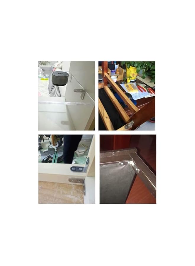 promass Stainless Steel Corner Braces - 40mmx40mm Heavy Duty Corner Steel Joint Right Angle L Bracket Brace Set with Screws for Shelves Furniture Wood Wall Hanging Fastener 18 Pcs - Image 5