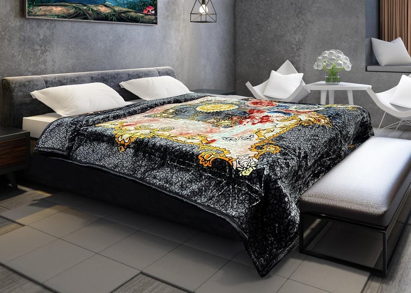 Status Contract Shital Blankets Double Bed Mink Blanket Single Ply for Extreme Winters Multicolor Circle Print Ultrasoft Lightweight Blanket Design 2 Double - Image 2