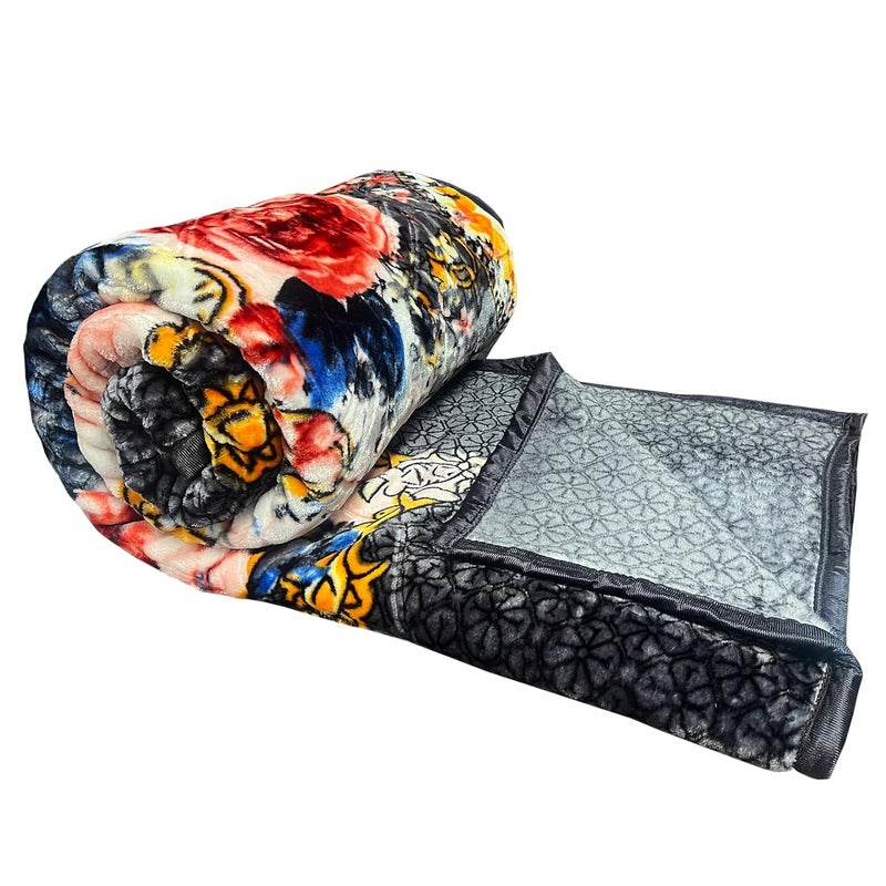 Status Contract Shital Blankets Double Bed Mink Blanket Single Ply for Extreme Winters Multicolor Circle Print Ultrasoft Lightweight Blanket Design 2 Double - Image 1