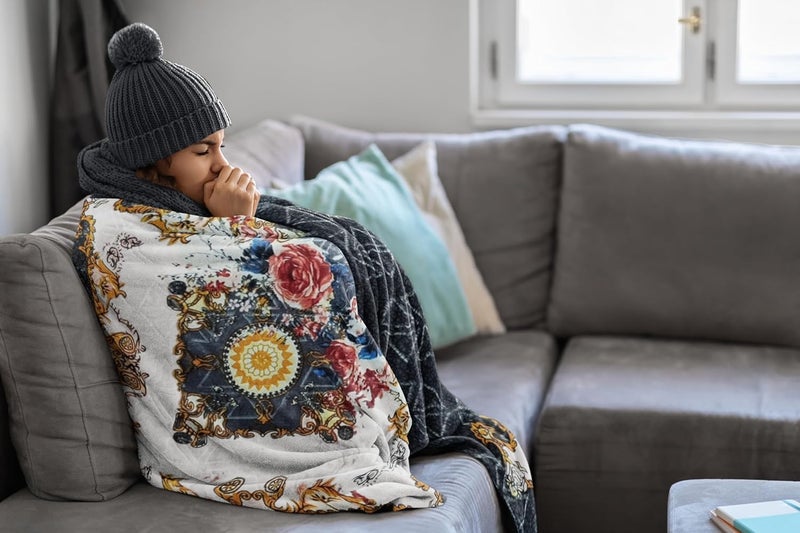 Status Contract Shital Blankets Double Bed Mink Blanket Single Ply for Extreme Winters Multicolor Circle Print Ultrasoft Lightweight Blanket Design 2 Double - Image 4