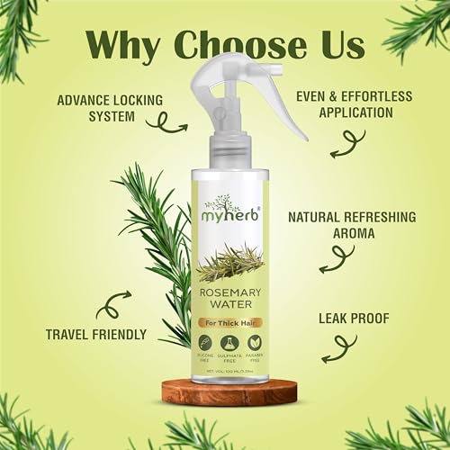MYHERB Rosemary Water Hair Spray (100 Ml) | 100% Pure Natural And Originol | Rosemary Hair Mist | Hair Spray For Regrowth,Helps Reduce Hairfall,Strengthens Hair | Suitable For All Hair Types - Image 2