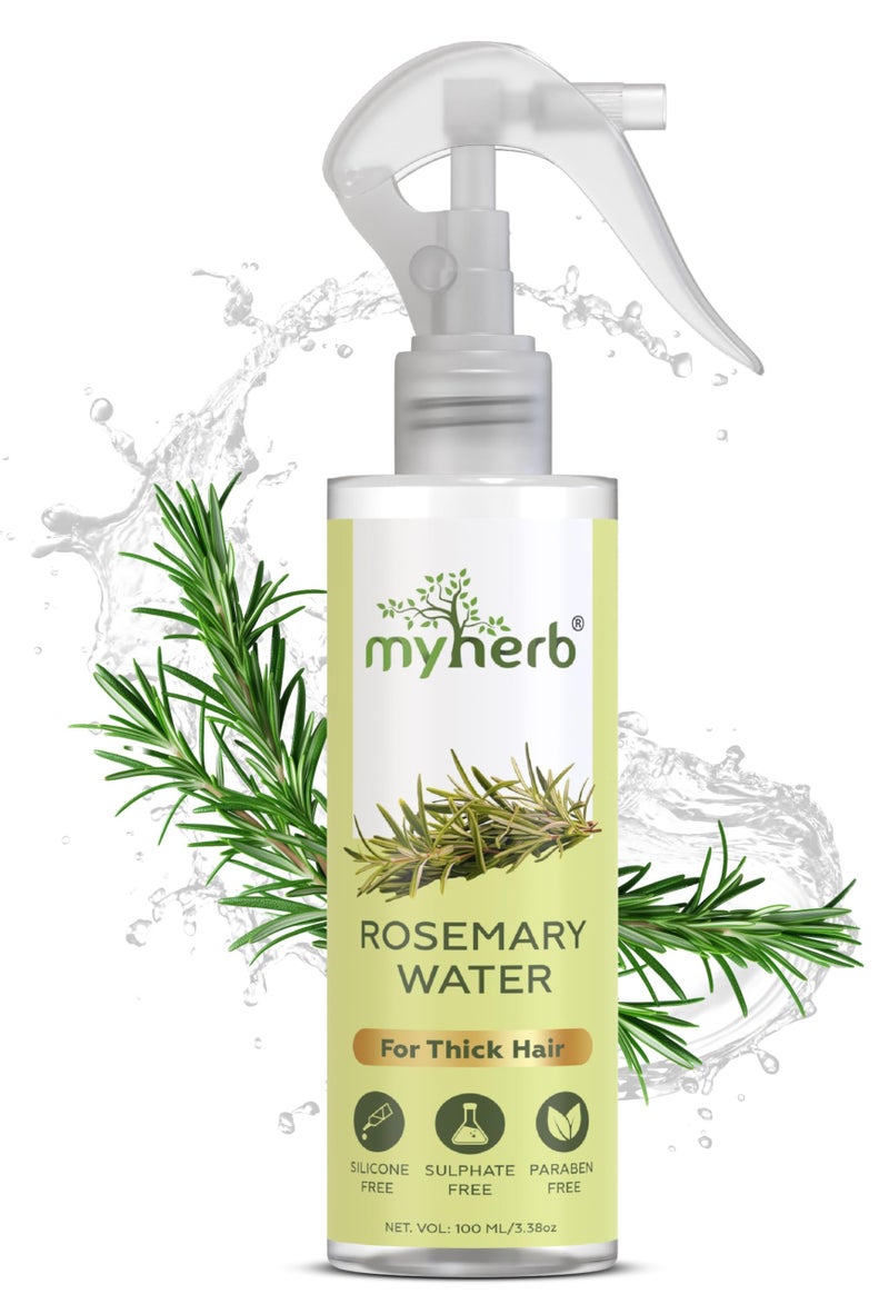 MYHERB Rosemary Water Hair Spray (100 Ml) | 100% Pure Natural And Originol | Rosemary Hair Mist | Hair Spray For Regrowth,Helps Reduce Hairfall,Strengthens Hair | Suitable For All Hair Types - Image 1