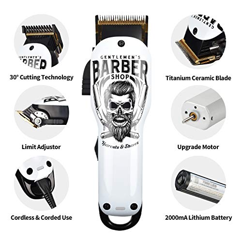 BESTBOMG® Updated Professional Hair Clippers Cordless Hair Haircut Kit Rechargeable 2000mAh Hair Beard Trimmer Haircut Grooming Kit with 6 Guide Combs & for Men/Father/Husband/Boyfriend - Image 2