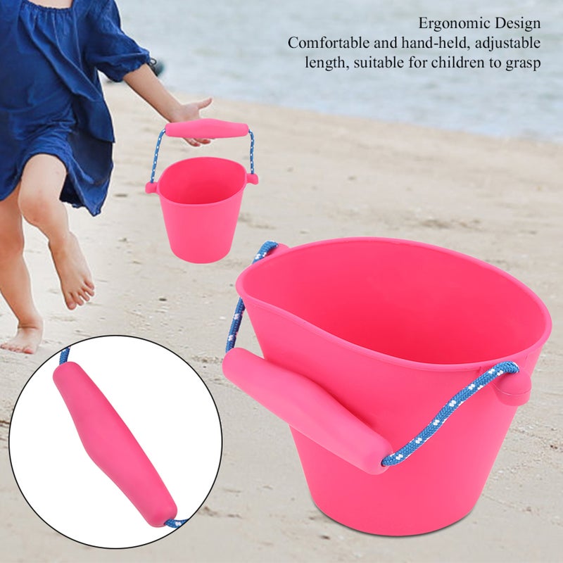 Foldable Silicone Bucket - Non-Toxic Durable Material Ergonomic Adjustable Handle Rose Bucket for Outdoor Kids Water Sand Play - Image 3