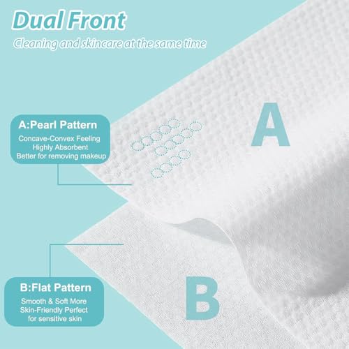 MAYCREATE® Disposable Towels, 72 Count Soft 100% Cotton Facial Dry Wipes, Multi-Purpose Tissue for Face- Skin Care, Makeup Remover, Baby Care, House Cleaning, Gentle Face Towels - Large Size 20*20 cm - Image 3