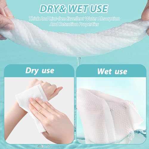 MAYCREATE® Disposable Towels, 72 Count Soft 100% Cotton Facial Dry Wipes, Multi-Purpose Tissue for Face- Skin Care, Makeup Remover, Baby Care, House Cleaning, Gentle Face Towels - Large Size 20*20 cm - Image 4