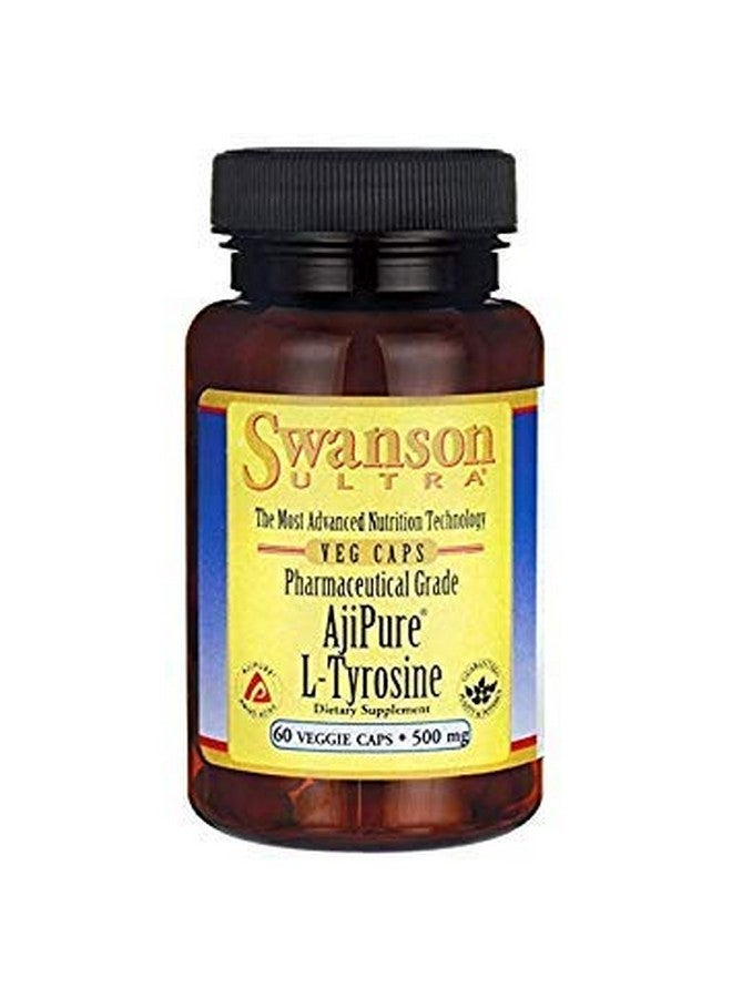Swanson Amino Acid Ajipure L-Tyrosine Pharmaceutical Grade 500 Milligrams 60 Veg Capsules - Image 1