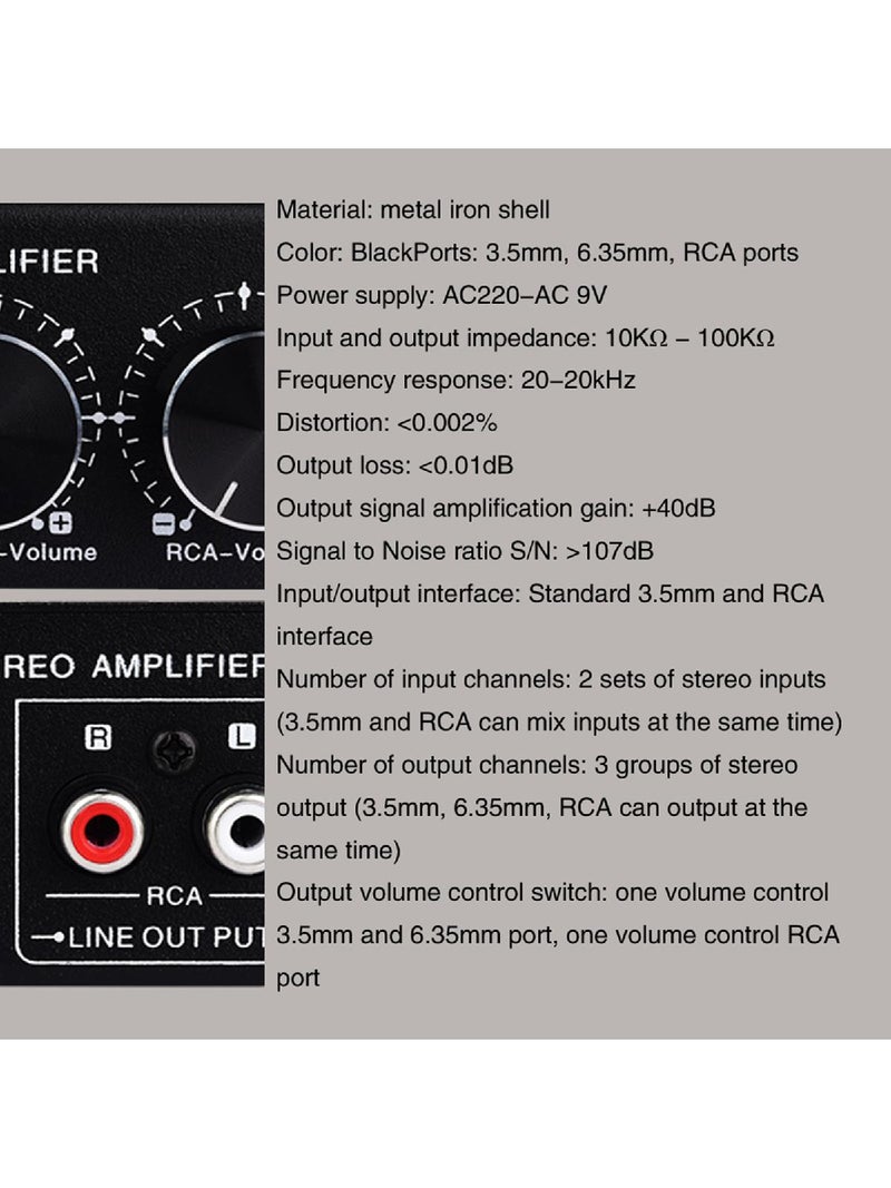 Headphones Speaker Booster, 2 In 3 Out Sound Signal Amplifier with Adjustment Double Sound Source - Image 5