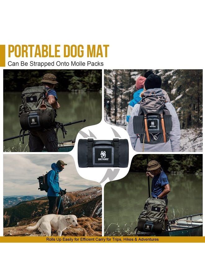 OneTigris Travel Dog Bed - Portable Waterproof Anti-Slip Dog Camping Outdoor Indoor Bed Mat Cushioned Plush Warm Puppy Mattresses - Image 4