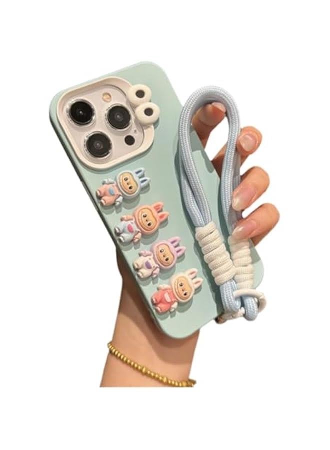 Arabest Cute Cartoon for Phone 15 Case Four Kawaii Phone Case TPU Silicone Scratch Resistant Shockproof (12,Blue) - Image 1