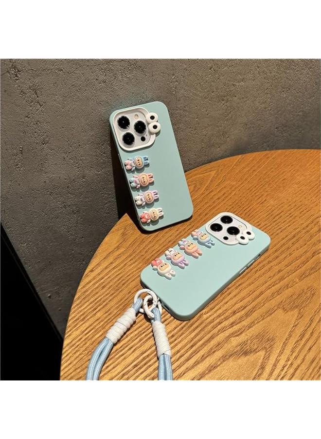 Arabest Cute Cartoon for Phone 15 Case Four Kawaii Phone Case TPU Silicone Scratch Resistant Shockproof (12,Blue) - Image 2