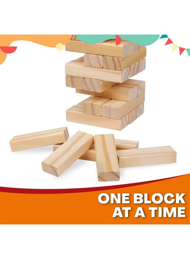 Wembley Wooden Blocks Stacking & Balancing Tower Games for Kids Adults Tumbling Tower Puzzle Toys Math Challenging Game Skill Development - 54 Pcs - Image 5