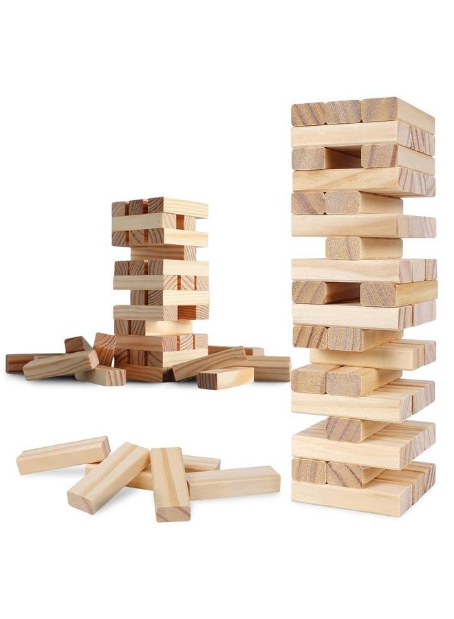 Wembley Wooden Blocks Stacking & Balancing Tower Games for Kids Adults Tumbling Tower Puzzle Toys Math Challenging Game Skill Development - 54 Pcs - Image 1