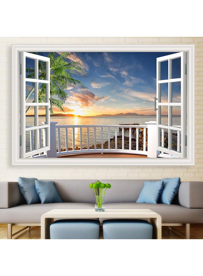 Bluejw Landscape Painting Wall Stickers 3D Stereo Mural Stickers Self-adhesive Living Room Background Wall Decorative Painting Fake Window Stickers - Image 1