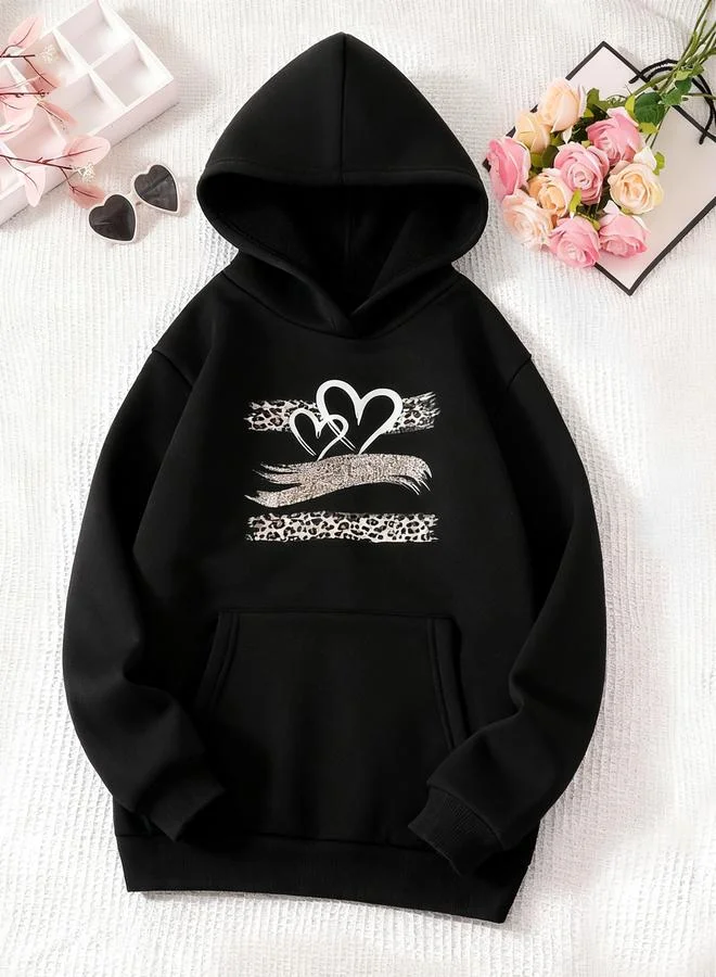 Take Two Take Two Graphic Printed Pocket Detail Hoodie