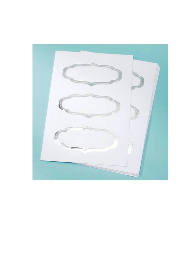 Labels White with Foil Edge Baroque 2.75 x 1.25 inches - Image 2