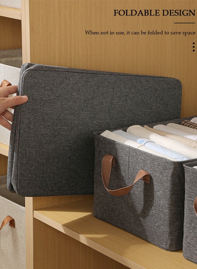 DUNISO 3 قطع قابلة للطي خزانة تخزين منظم صندوق تخزين خزانة قابل للغسل مع مقابض حمل صندوق منظم ألعاب صندوق تخزين مكعب لخزانة الملابس وغرفة النوم والمكتب - Image 4