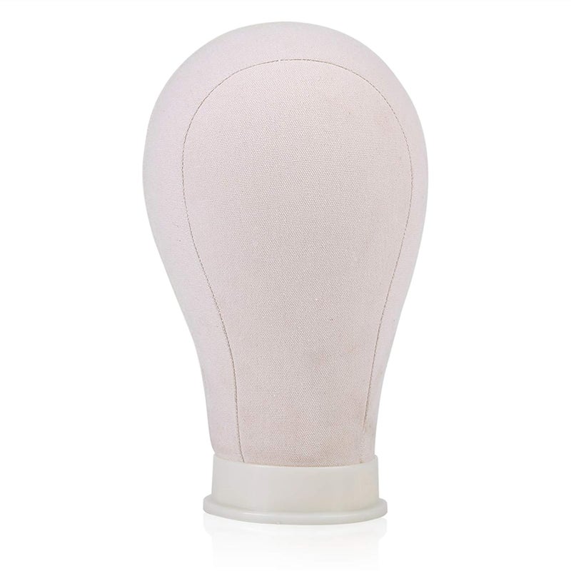 Canvas Wig Display Head, Cork Block Mannequin for Styling, 23 Inch Adjustable for Hair Salons and Wig Makers (23in) - Image 3