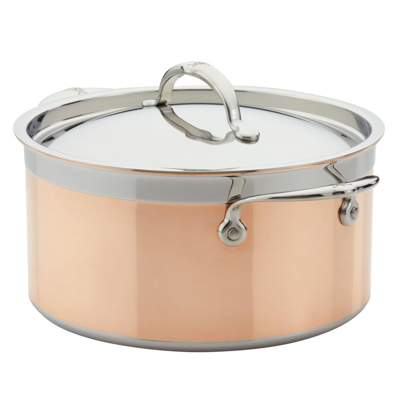 Hestan Hestan  CopperBond Collection  100 Pure Copper Stock Pot Induction Cooktop Compatible 6 Quart 